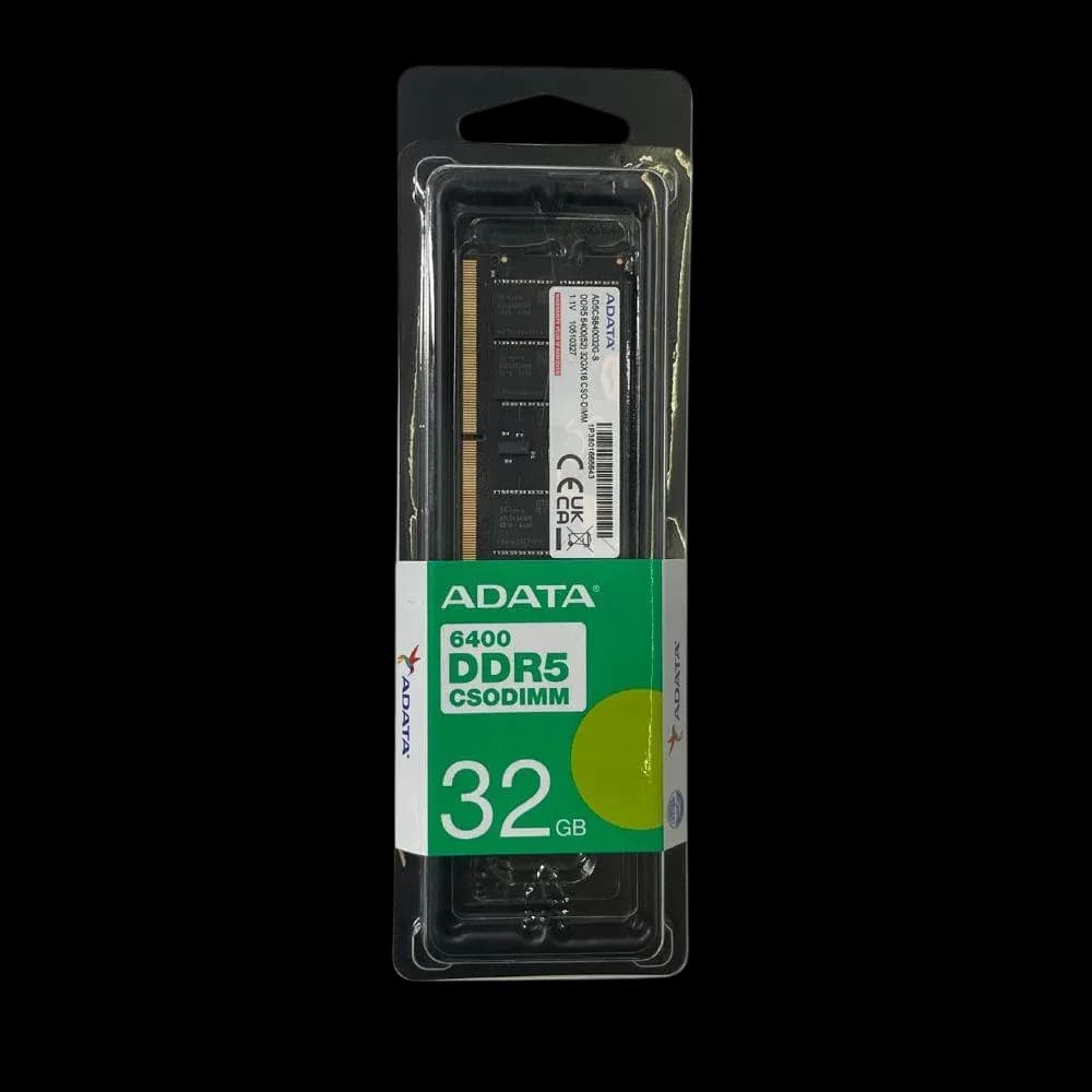 RAM ADATA 32GB DDR5-6400 SO-DIMM Memory Module - Single Tray, AD5CS640032G-S Laptop RAM