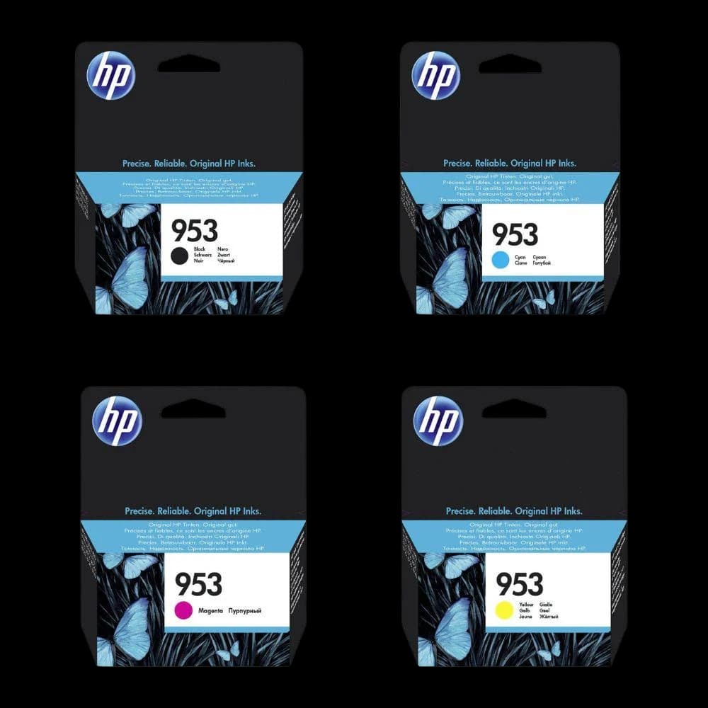 HP 953 Original Ink Cartridge Combo Pack (Black, Cyan, Magenta, Yellow) – 4-Color Set – High-Quality Ink for HP OfficeJet Pro Printers