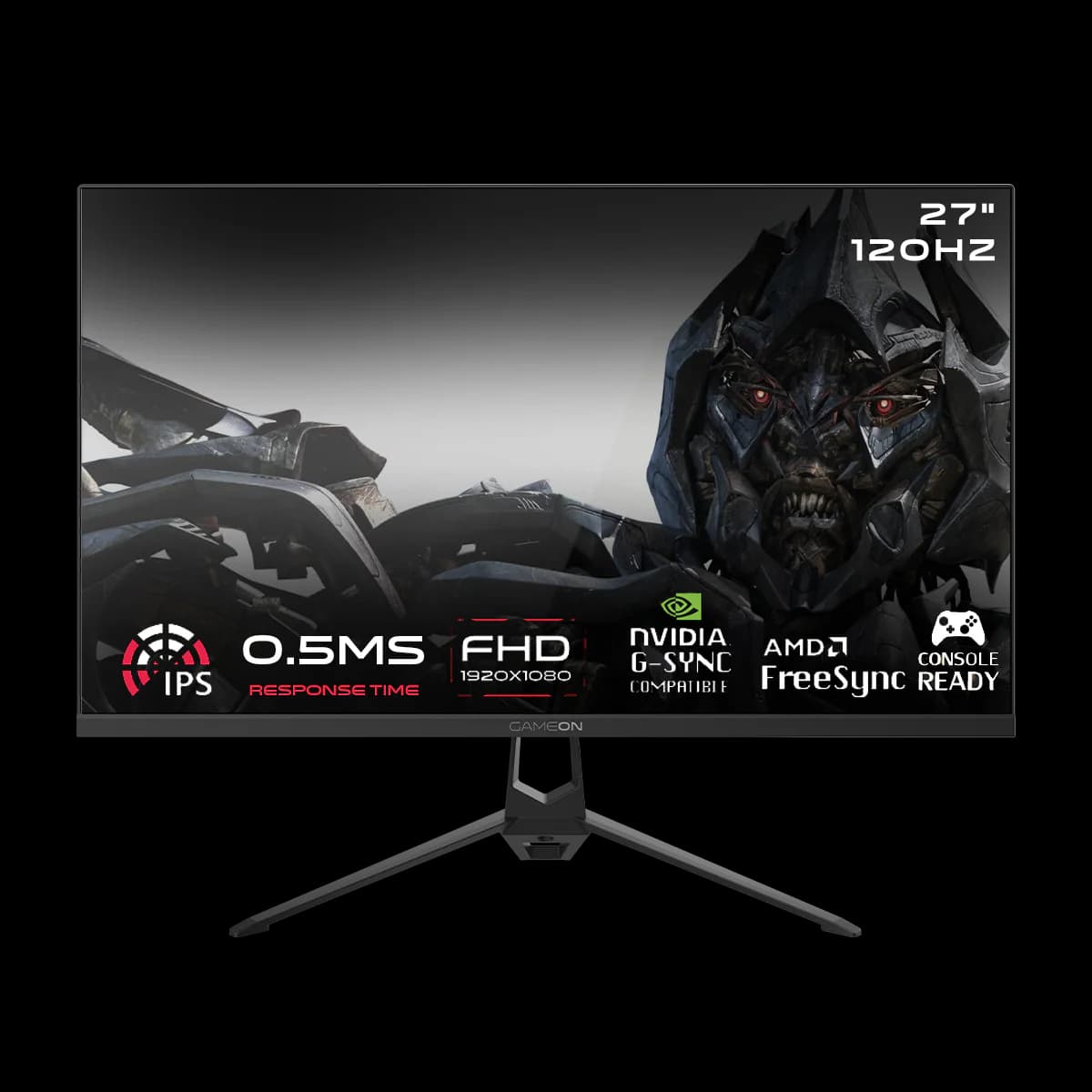 GAMEON GOES27FHD120IPS Essential Series 27" FHD, 120Hz, MPRT 0.5ms, HDMI 2.1, Fast IPS Gaming Monitor (Supports PS5) - Black