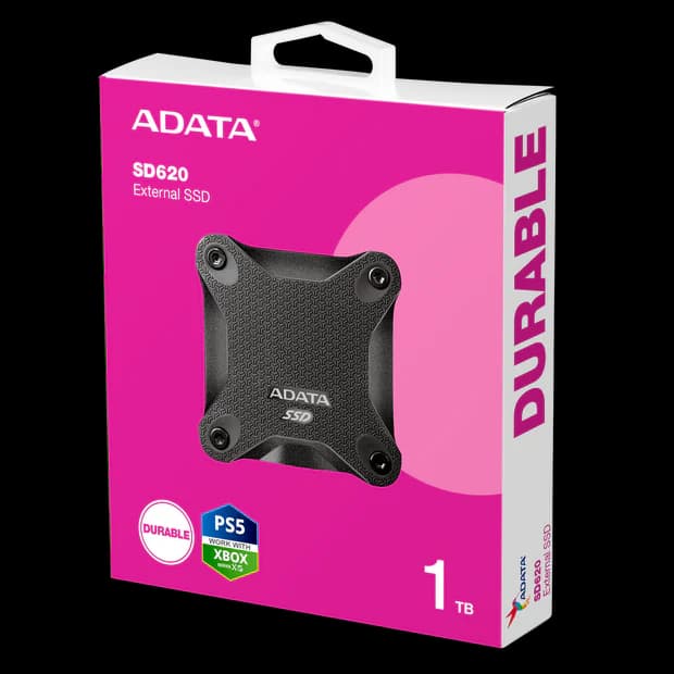 ADATA SD620 External SSD USB 3.2 Gen2 MIL-STD 1.22m Drop Rugged Design - 1TB