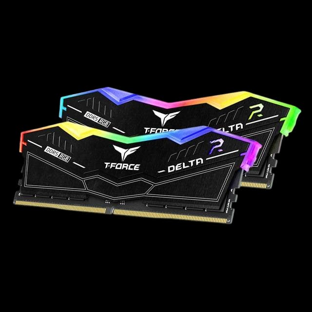 T-Force Delta 32GB CL-38 RGB (2 x 16GB) DDR5 6000MHz RAM (Black) - Image 1