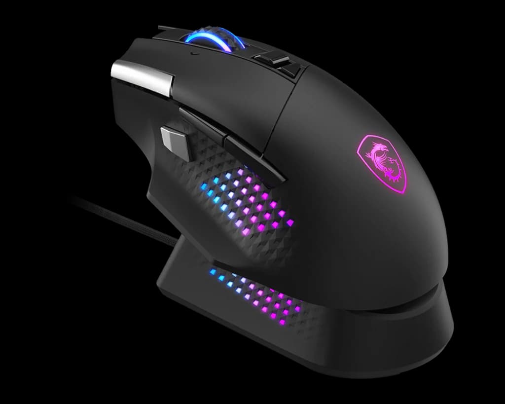 MSI VERSA PRO Wireless Gaming Mouse + Mouse Dock Pro — Tri-Mode Connectivity (2.4G / Bluetooth / USB), 26000 DPI