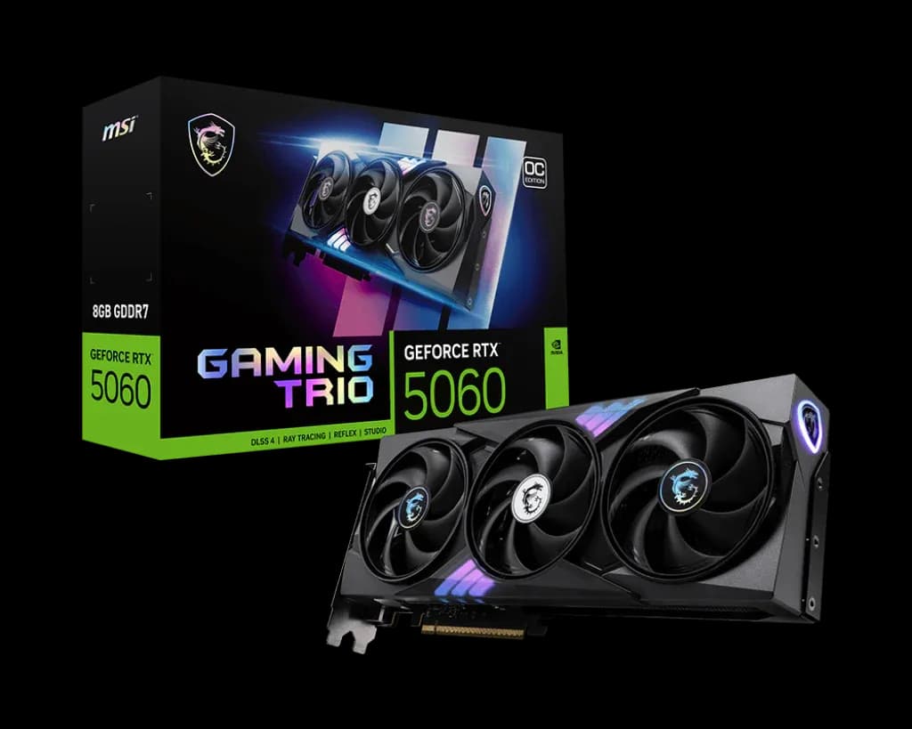 MSI GeForce RTX 5060 8GB GAMING TRIO OC Graphics Card