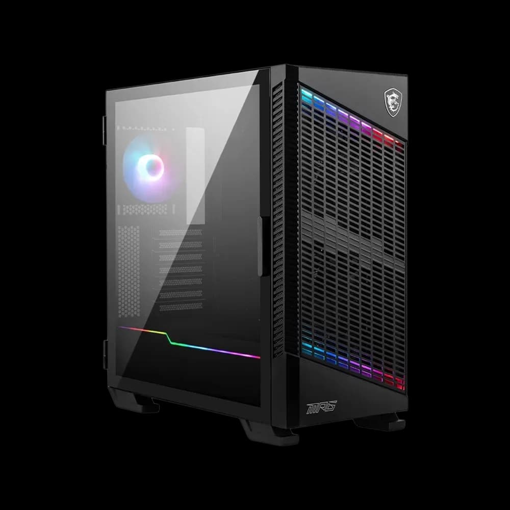 MSI MPG Velox 100L Airflow Premium Gaming With 4 Fans, System Airflow, Side Air Vents, 360mm Radiator Support, Type-C - Black