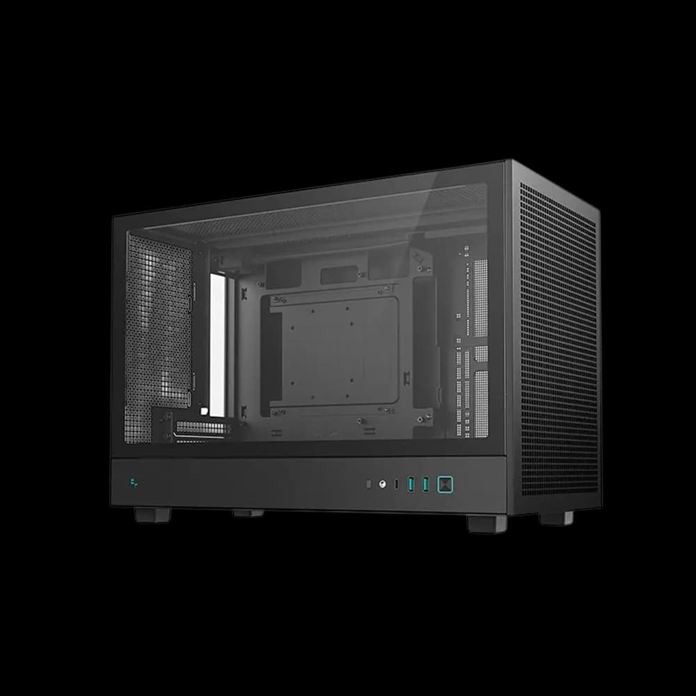 DeepCool CH260 Micro-ATX Computer Case, Up to 360mm Radiator, Up to 6x 120mm Fan Support, Tempered Glass Side Panel, Wraparound Mesh Panels - Black