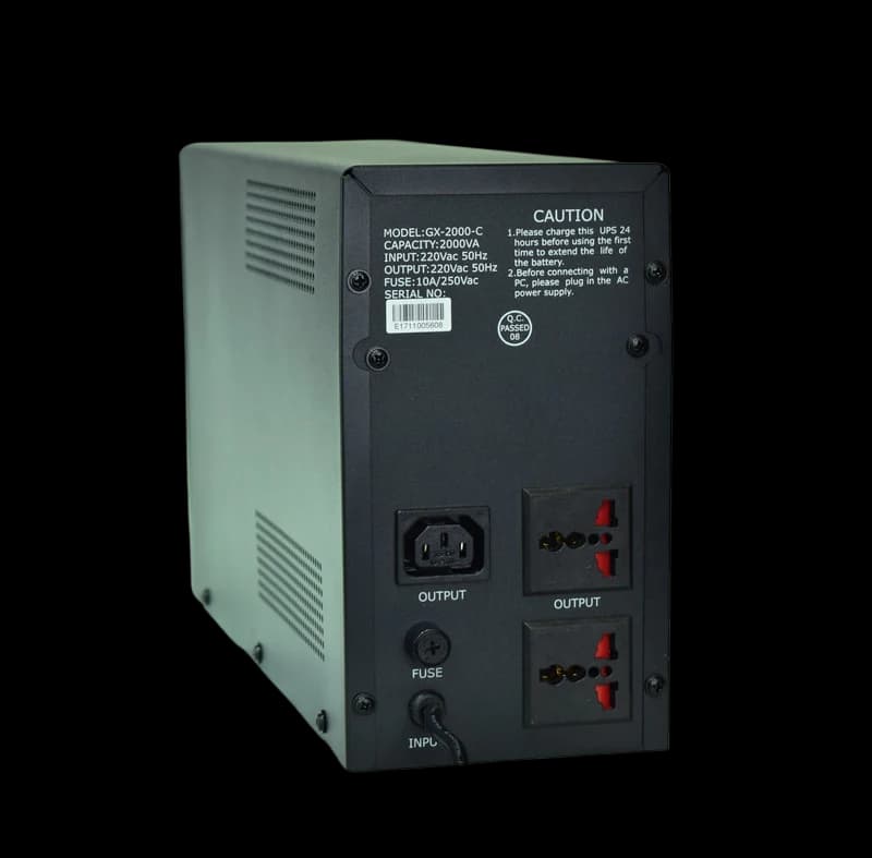 UPS GeTX GXK-2000-C (2000VA, 2KV) Line interactive , 12V9Ax2 Battery - Yellow Box - Image 3