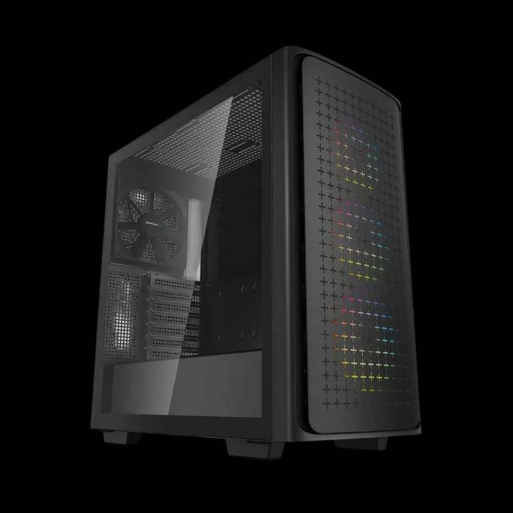 DeepCool CK560 PC Case ATX High-Airflow Front Panel with 3pcs 120mm ARGB Fans Mid-Tower Gaming Case Tempered Glass - Black