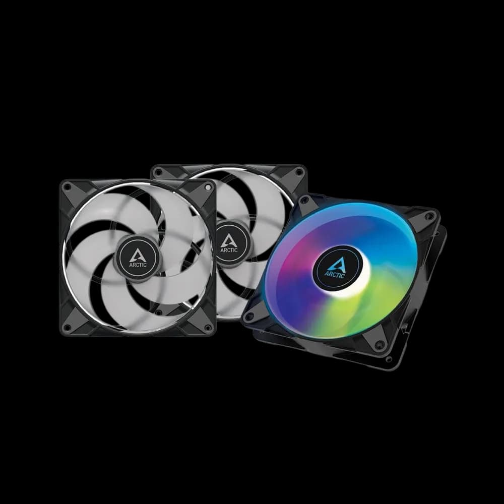 Arctic P14 PWM PST A-RGB (3 Pack) - Case Fan, 140 mm PWM, Optimised for Static Pressure, 5V 3 Pin A-RGB LED - Black