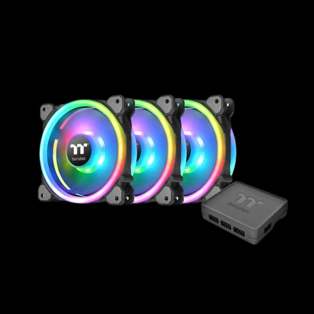 Thermaltake SWAFAN 12 RGB Radiator Fan TT Premium Edition 3 Pack, Customizable air Flow Direction, 2000 RPM + Controller