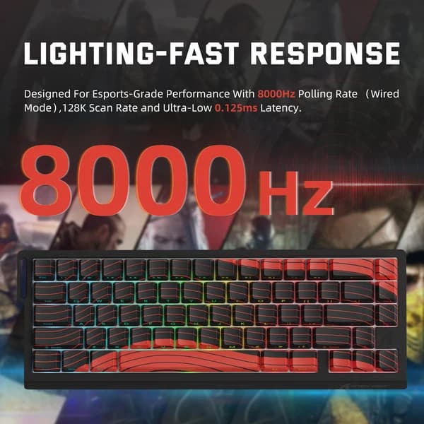 Attack Shark X68 Pro HE Magnetic Keyboard (Black Red) - Image 2