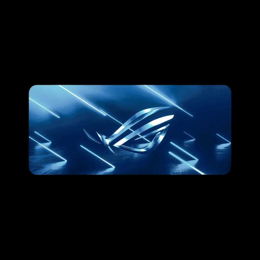 Gaming Mouse Pad, 90X40cm Large Computer Mouse Mat With Asus Rog Strix Logo, For Desktop, Non-slip Rubber Base Water Resistant Stitched Edge - Blue