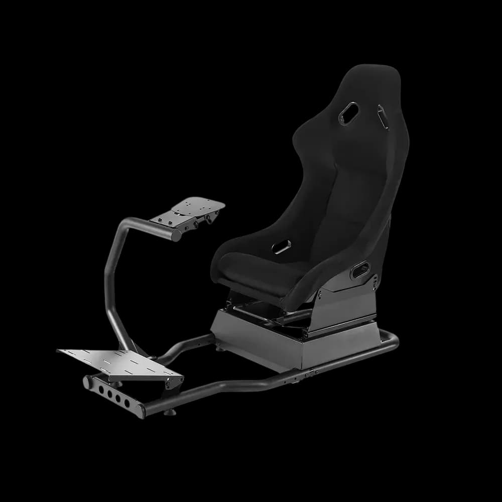 GAMEON Pro Racing Simulator Cockpit With Gear Shifter and Racing Wheel Mount - Black