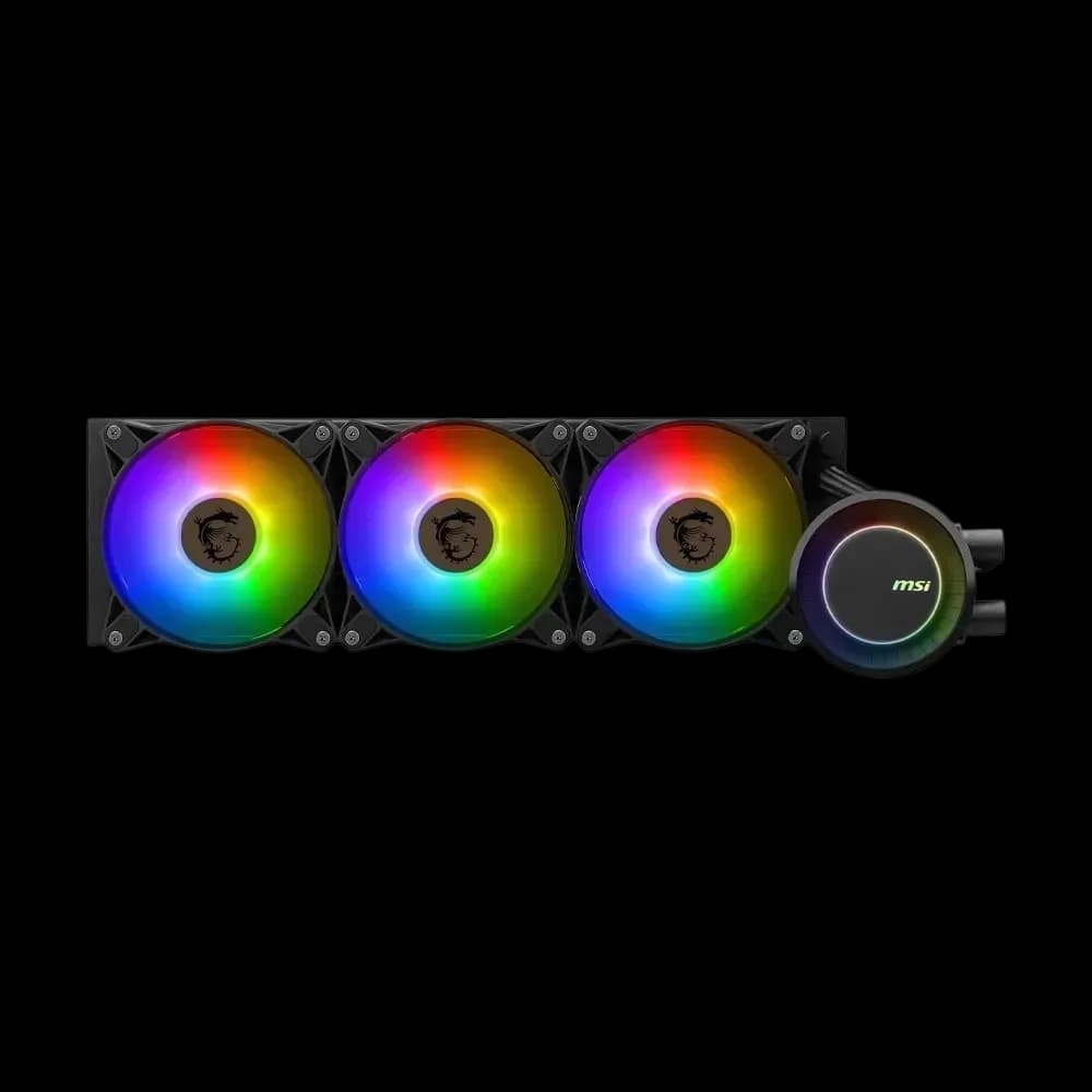 MSI MAG CORELIQUID E360 - AIO RGB CPU Liquid Cooler - 360mm Radiator - 3 x 120mm ARGB PWN Fans - Black