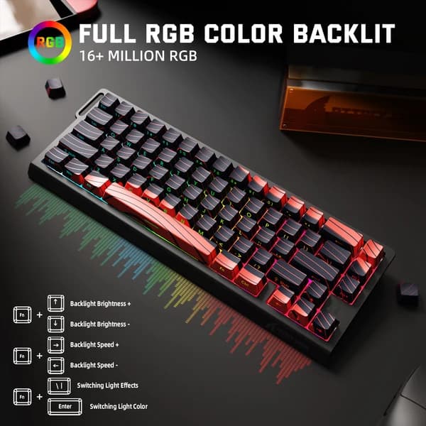 Attack Shark X68 Pro HE Magnetic Keyboard (Black Red) - Image 3