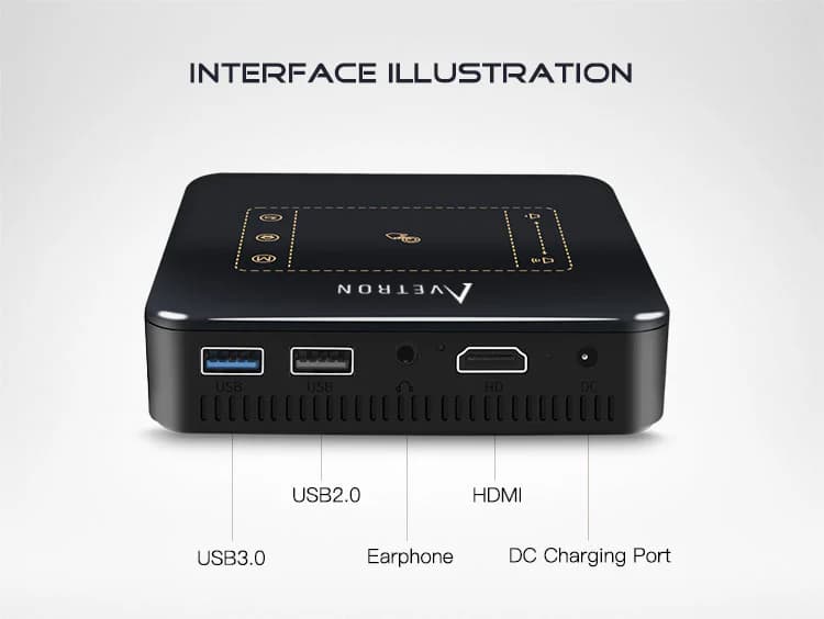 Avetron Portable DLP Mini Projector – 480P Native, 150 ANSI Lumens, Android 7, 2GB+16GB, 4K Support, Dual-Band Wi-Fi, Built-in Battery - Image 5
