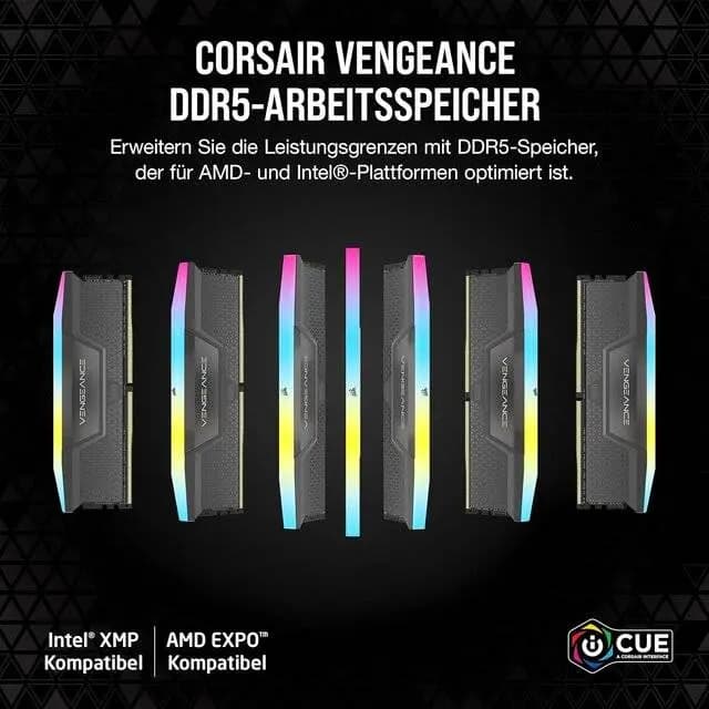 Corsair 32GB 6000MHz (2x16) CL36 Intel RGB DDR5 RAM - Image 3