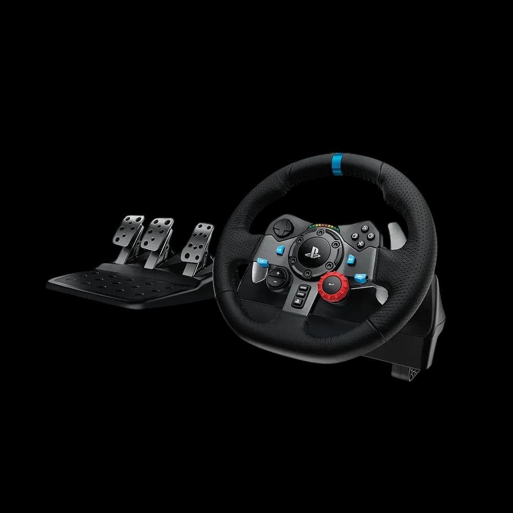 Logitech G29 Driving Force Racing Wheel and Floor Pedals, Stainless Steel Paddle Shifters, Leather Steering Wheel Cover for PS5, PS4, PC, Mac - Black
