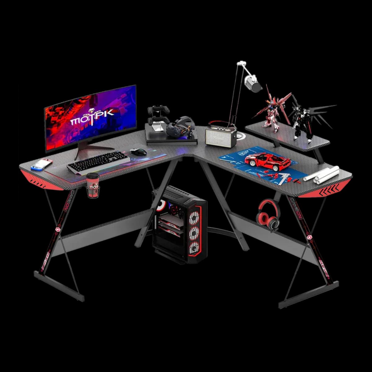 GAMEON L-Shaped Slayer I Series Gaming Desk