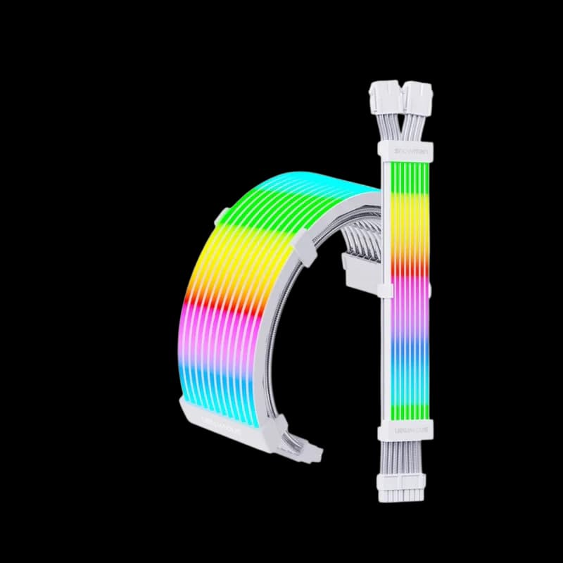 SNOWMAN Sleeved Cover Extension Cable MB & GPU ARGB, 24 Pin + 12+4 Pin 12 VHPWER Kit