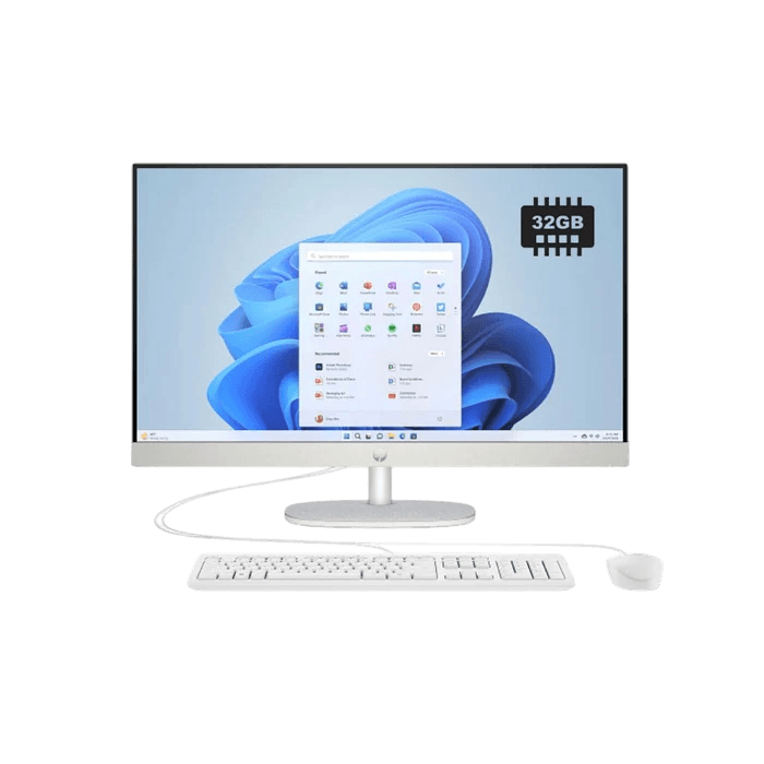 All in One HP 27-CR0156NH, Intel Core i7-1355U, RAM 32GB (Upgraded), SSD 1TB, Intel Graphics, 27 FHD IPS, White - Image 1