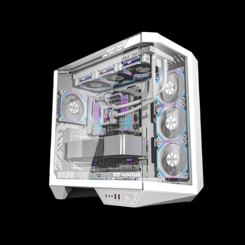 DarkFlash DY470 Mid Tower Case - White