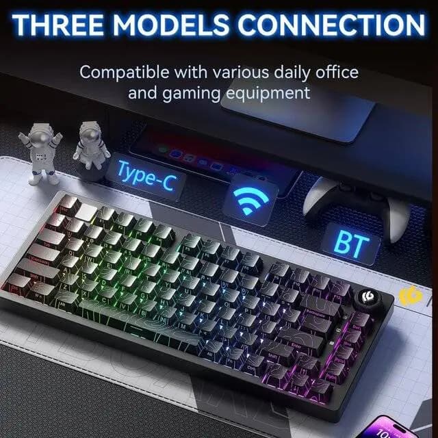 Leobog HI75C Pro Tri-Mode Keyboard (Black Contour Line) - Image 2