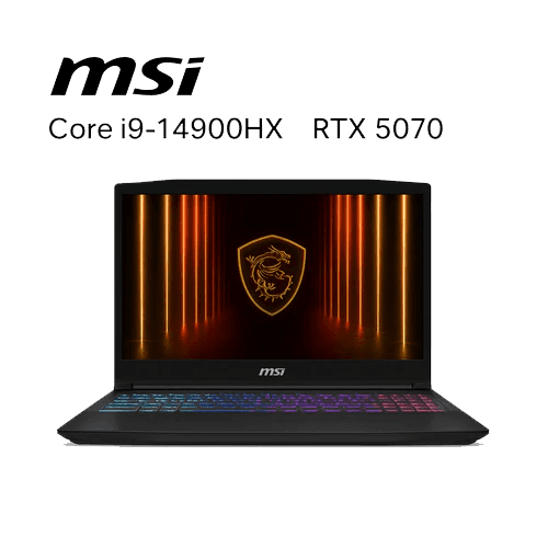 MSI Katana 15 HX B14WGK-223XAE, Intel Core i9-14900HX, RAM 16GB, SSD 512GB, NVIDIA RTX 5070 8GB, 15.6 Inch FHD IPS 144Hz, Black