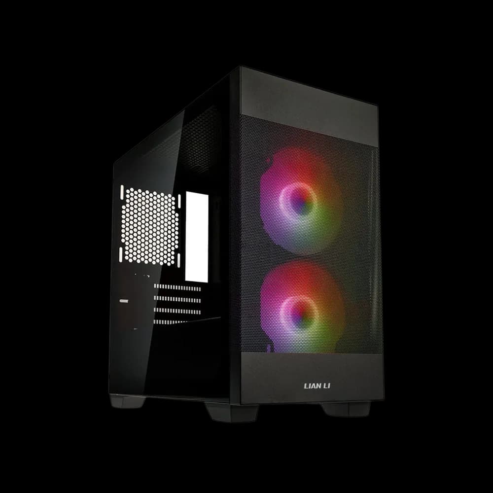 Lian Li LANCOOL 205M Mesh RGB Gaming PC Case, Micro-ATX, Tempered Glass, Mesh Front Panel, 140mm Fans - Black