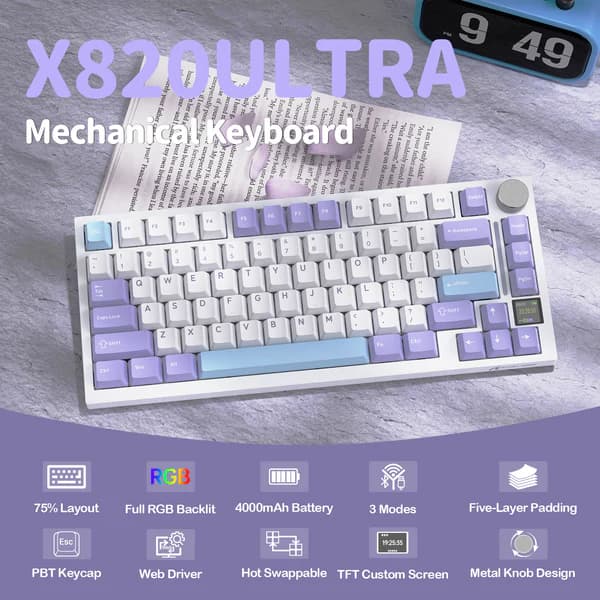 Attack Shark X820 Ultra Wireless Star White - Image 3