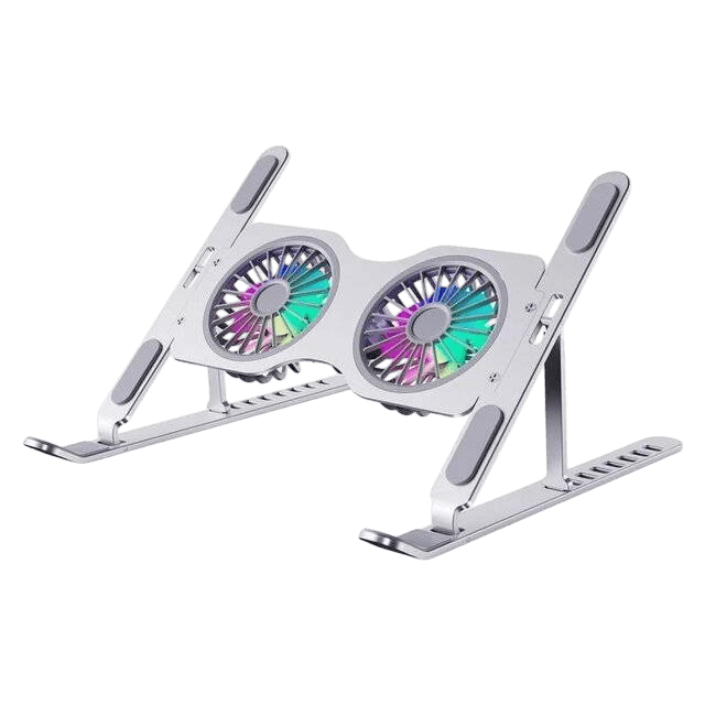 Laptop Stand T655 Three Speeds Fan Cooling (Silver) - Image 1