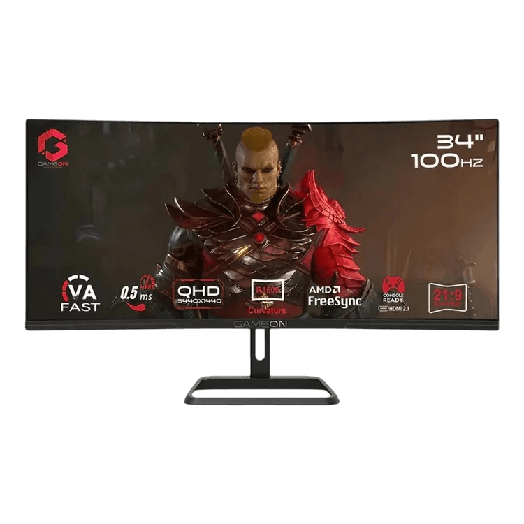 GameOn 34In WQHD Fast VA 100Hz 0.5ms GOC34WQHD100VA - Image 1