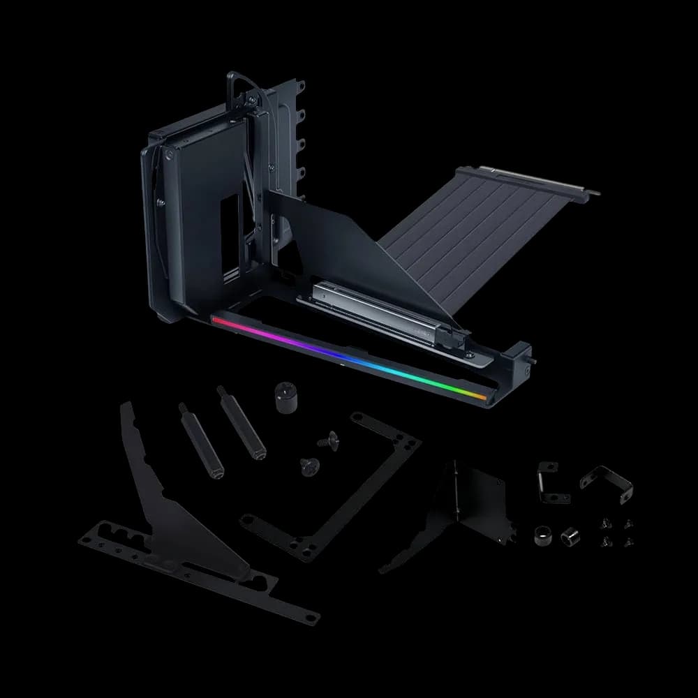 Lian Li PCI-E Gen 5 Riser Cable ATX PC Case 4 Slots Vertical GPU Kit (VG4v4) - Premium 5.0 x16-200mm, PCIe 3.0/4.0 Compatible - Black