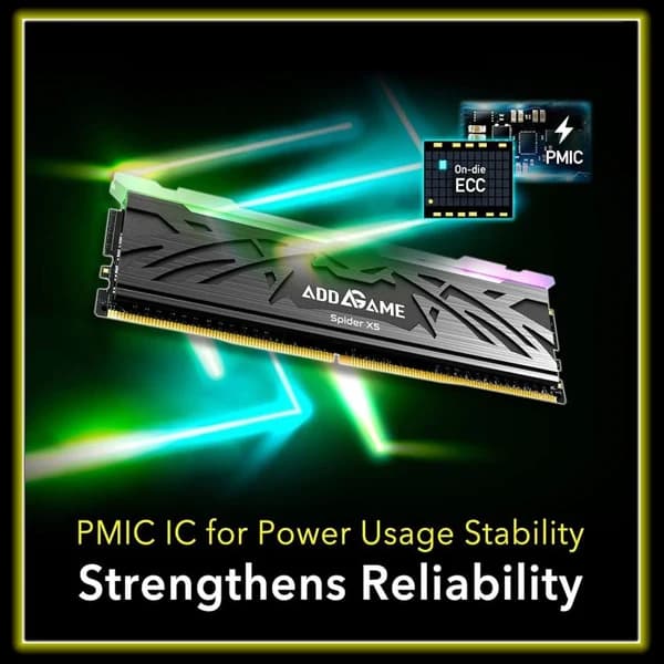 Addlink Spider 5X DDR5 RAM 32GB (2x16GB) Black RGB 6000 MHz CL38 - Image 2