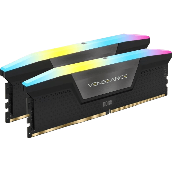 Corsair Vengeance RGB 64GB (2×32GB) DDR5 6000MHz CL38 Desktop Memory - Black - Image 2