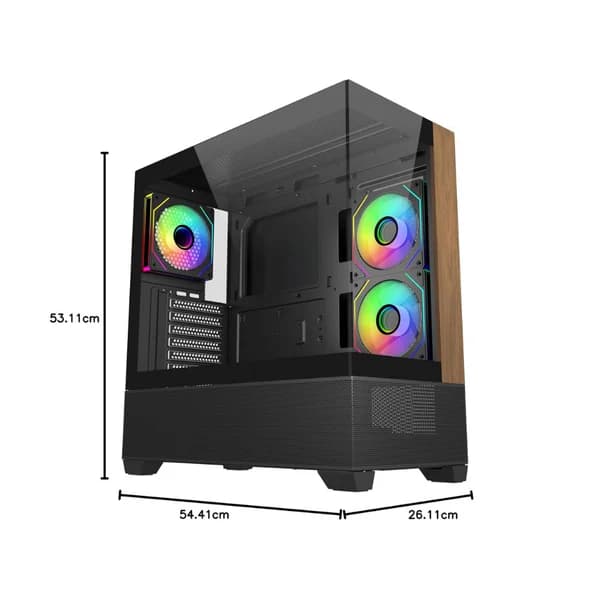 Cooler Master Master Elite 690 Wood ATX - Black - Image 4