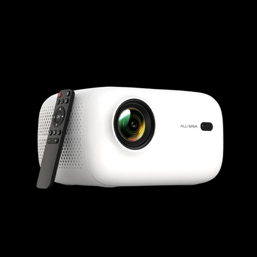 ALLIWAVA PR550 - Portable LED LCD projector has 400 Ansi-Lumen, a contrast of 2000:1 and a HDTV 1920 x 1080 resolution