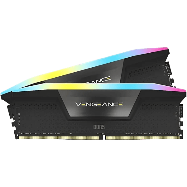 Corsair Vengeance RGB 64GB (2×32GB) DDR5 6000MHz CL38 Desktop Memory - Black - Image 1
