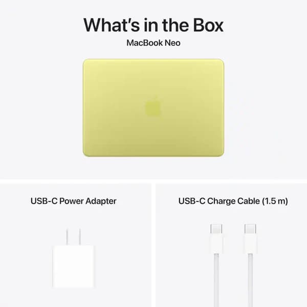 Apple MacBook Neo MHFD4AB/A - A3404, Apple A18 Pro (6 Cores), GPU (5 Cores), RAM 8GB, SSD 256GB, 13.0 Inch (2408 x 1506) IPS, Citrus - Image 6