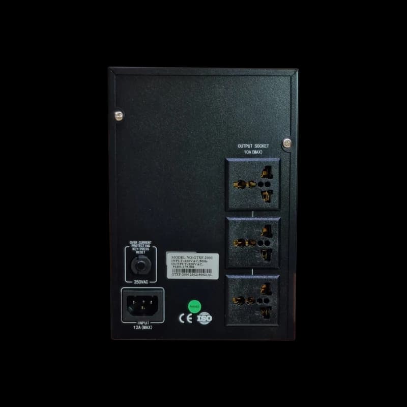 UPS Gaming GeTX GTXF-2000 (2000VA, 2KV) Line interactive, 12V-12A *2 Battery, Red Box - Image 3