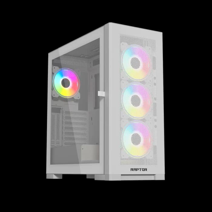 Raptor 290-XL ARCTIC HAWK RGB Mid Tower Case - White - Image 2