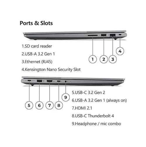 Lenovo ThinkBook 16 G8 - (2KGR), Intel® Core Ultra 7-255H, RAM 16GB (Upgraded), SSD 512GB, Intel Graphics, 16 Inch WUXGA IPS 60Hz, Arctic Grey - Image 7