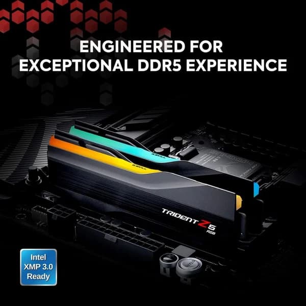 G.SKILL Trident Z5 RGB 32GB (2×16GB) DDR5 6400MHz CL32 Desktop Memory - Matte Black - Image 5