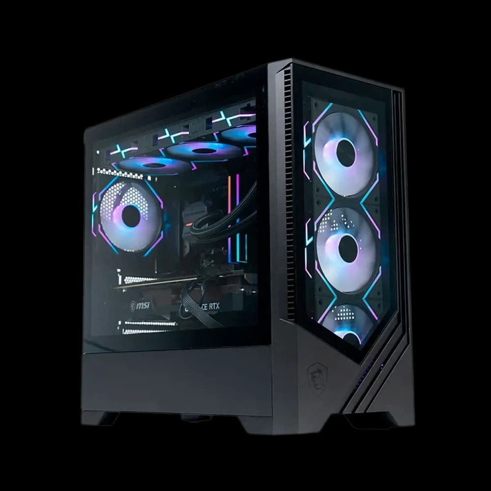 MSI PAG FORGE M100L Mini Tower Without RGB Fan, Micro ATX Motherboard, Tempered Glass - Black