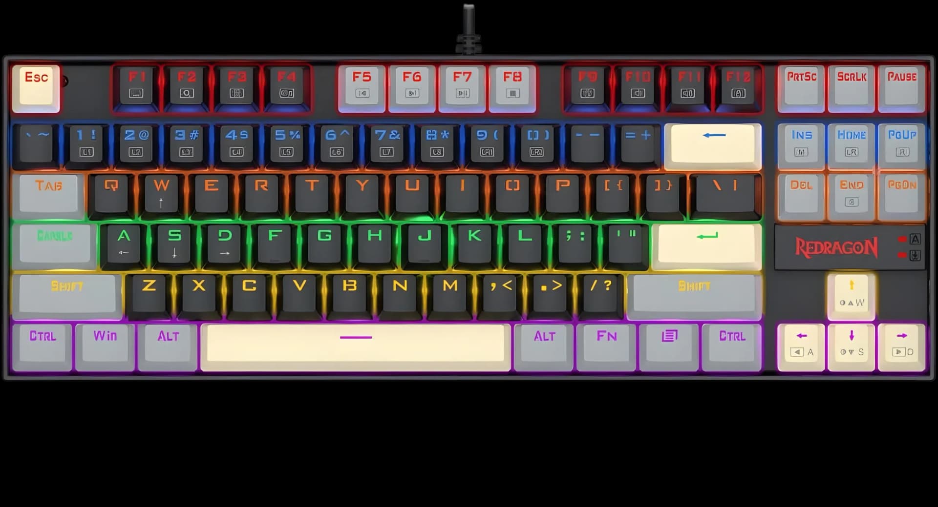 Redragon K552 LGY-R KUMARA, Wired Rainbow Mechanical Gaming Keyboard