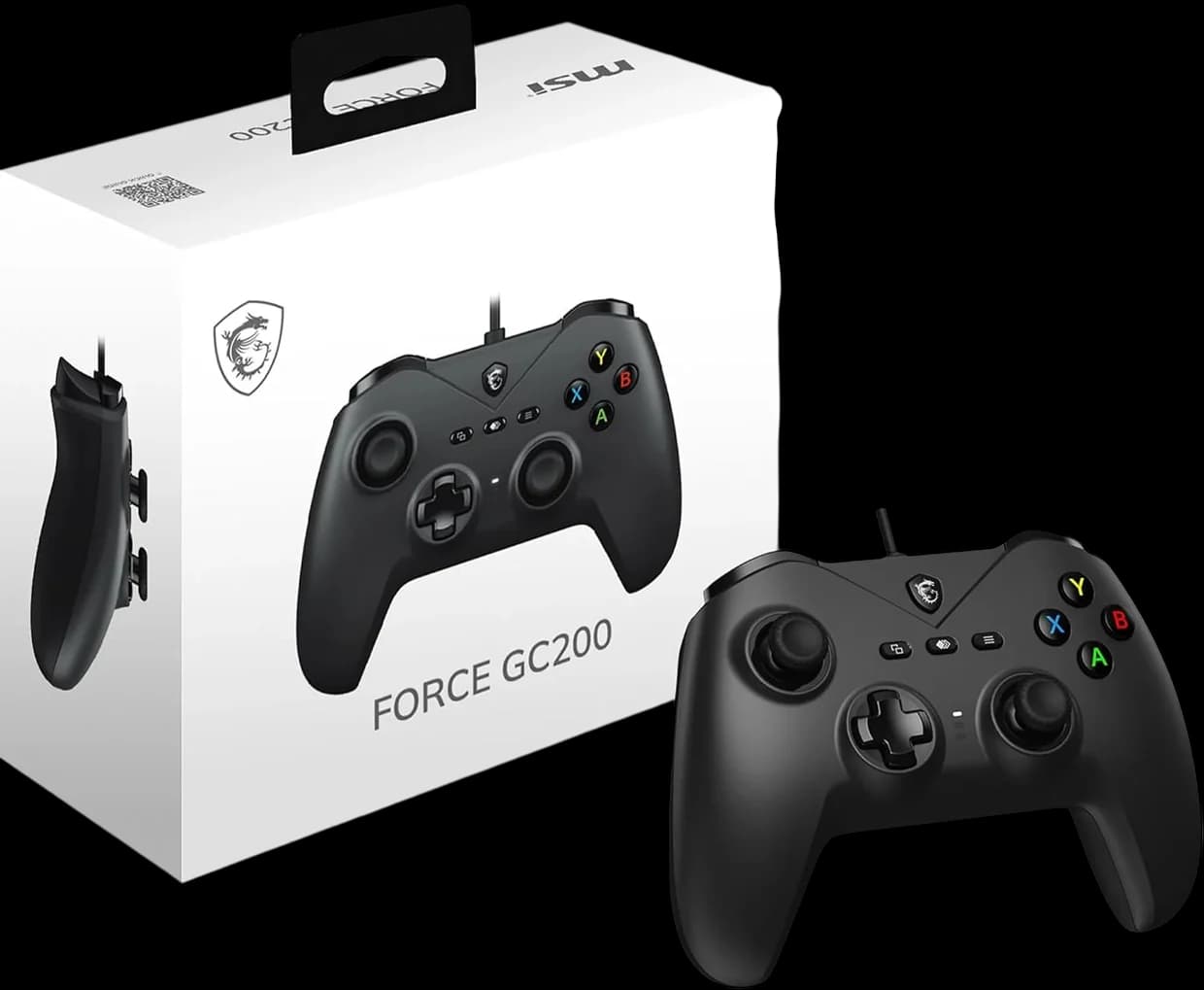 MSI FORCE GC200 Wired PC Gamepad Controller — Hall-Effect Triggers, Advanced Analog Thumbsticks, Dual Vibration Motors, USB 3.0 Connection, Ergonomic Design for PC Gaming