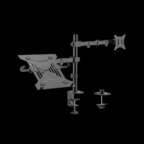 Avetron MA401 Steel Articulating Monitor Arm with Laptop Tray – Supports 17″–32″, 9 kg Load, Full Motion