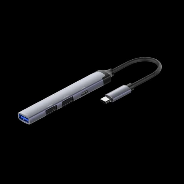 LDNIO DS-34C 4-in-1 USB-C Hub Adapter with 1×USB 3.0, 2×USB 2.0 & USB-C Port, High-Speed Data Transfer 5Gbps, Type-C Docking Station for Laptop, MacBook, Tablet & USB-C Devices - Image 2