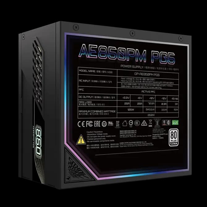 Gigabyte AORUS ELITE P850W 850W Power Supply - Image 6