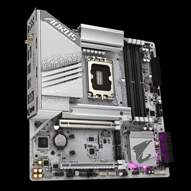 Motherboard GIGABYTE Z790M Aorus Elite AX Ice DDR5 Motherboard (White) - Image 2