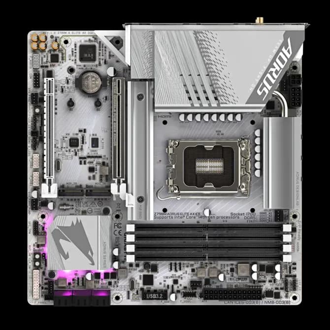 Motherboard GIGABYTE Z790M Aorus Elite AX Ice DDR5 Motherboard (White) - Image 4
